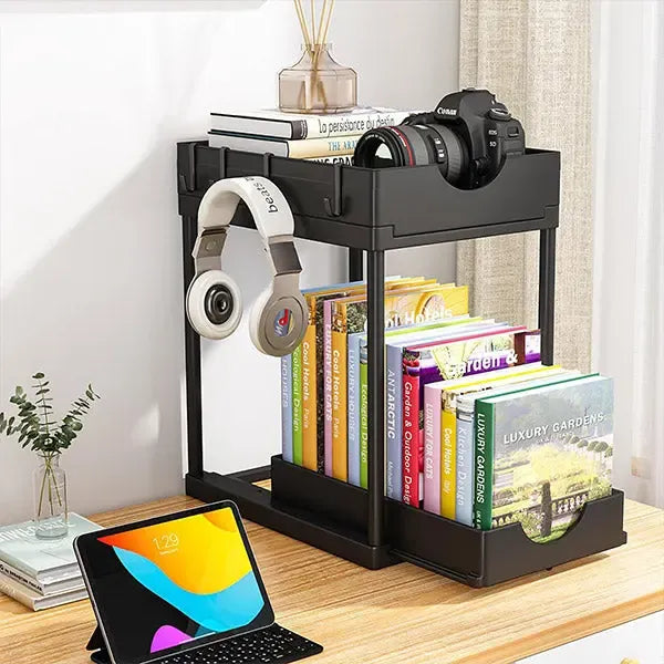 SlipNest™ 2-Tier Sliding Organizer — Unlock Instant Calm by Crushing Clutter and Gliding to What You Need