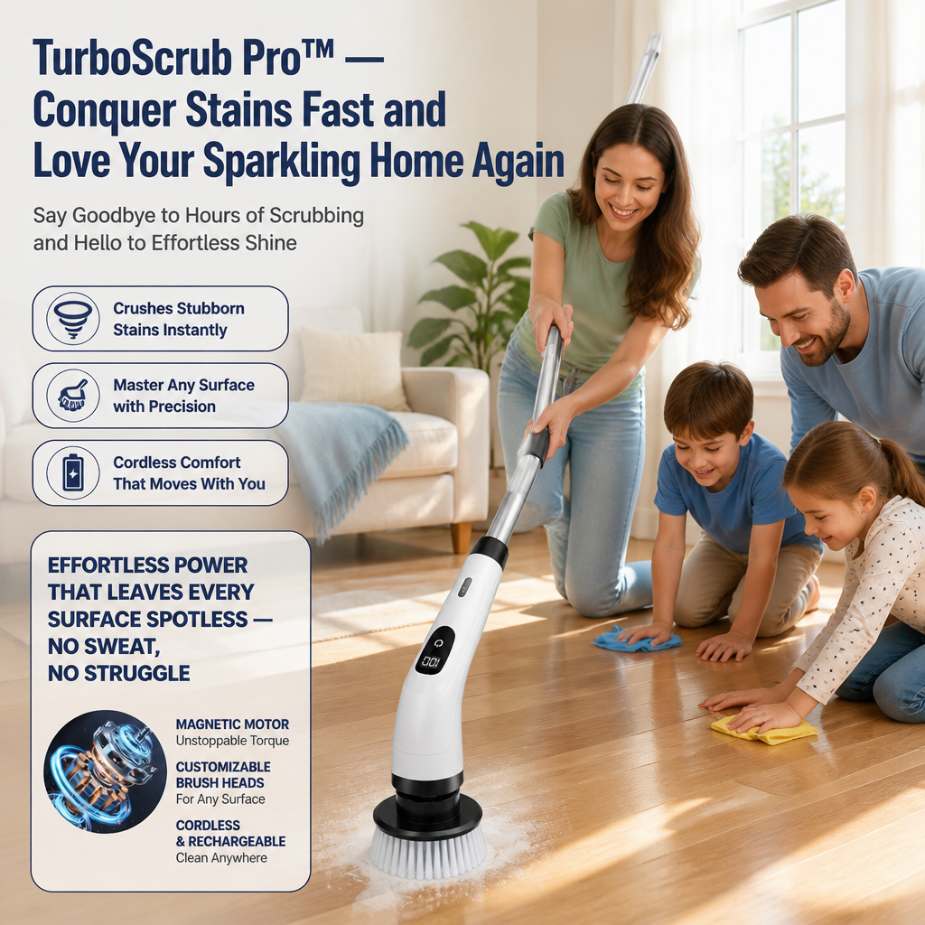 TurboScrub Pro™ — Conquer Stains Fast and Love Your Sparkling Home Again
