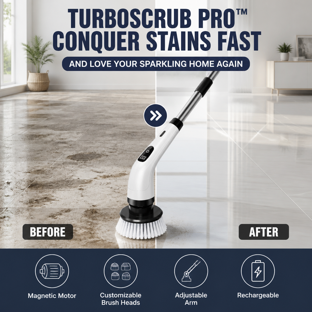 TurboScrub Pro™ — Conquer Stains Fast and Love Your Sparkling Home Again
