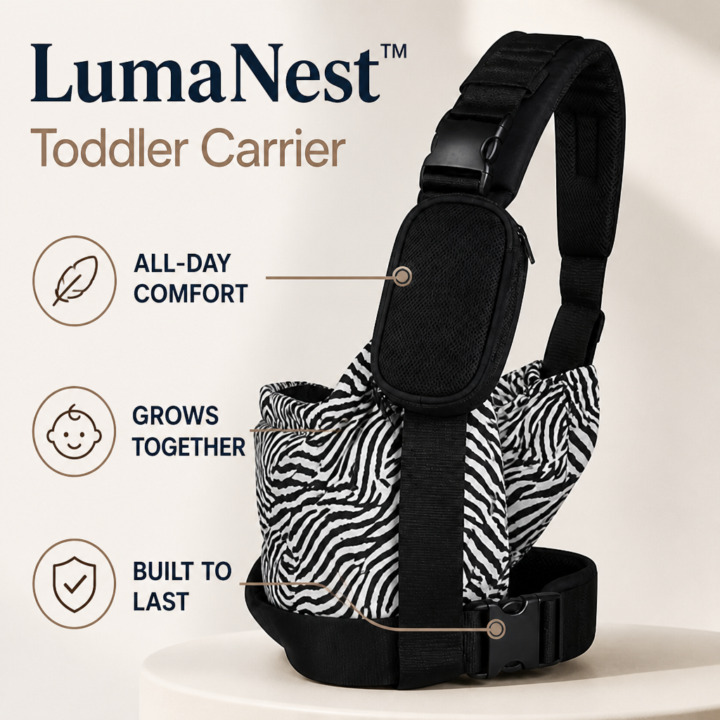 LumaNest™ Toddler Carrier — Carry Your Little One All Day with Effortless Comfort and Style